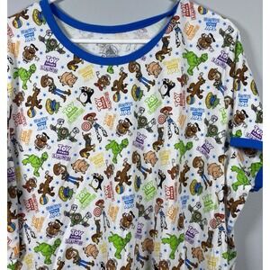 Disney Parks T Shirt‎ 3X White Blue Ringer Tee Toy Story Land Woody Buzz Jessie